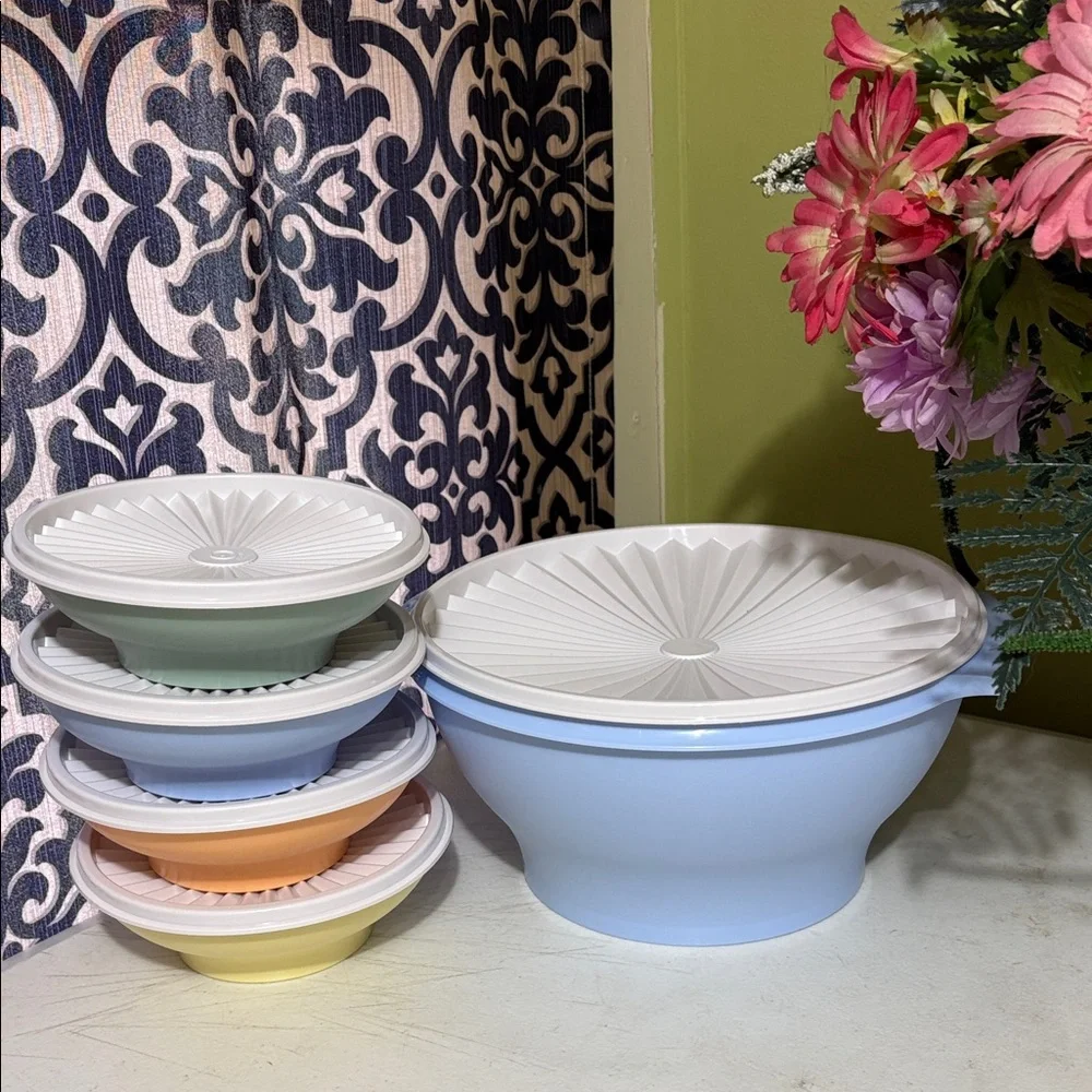 Tupperware Multi-Color Bowl Set with Lids